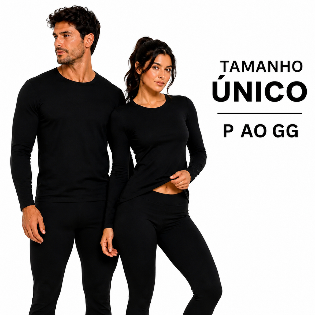 Segunda Pele Térmica Masculina Ou Feminina Blusa Manga Longa Inverno Frio Proteção Térmica Confortável