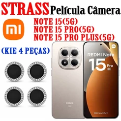 (Kit 4 Peças )Película de Câmera Strass Diamante para Redmi Note 15(5G)/Note 15 Pro(5G))/Note 15 Pro Plus(5G) Anti-Risco