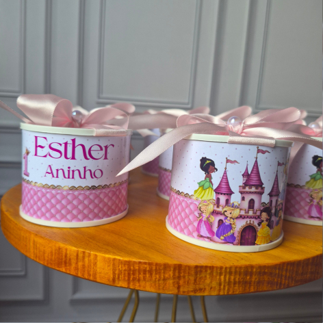 Kit miniTubolata Personalizada Princesas Lembrancinha Aniversario Infantil Festa Chá de bebê
