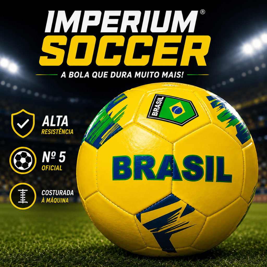 ⚽ Bola de Futebol Imperium Soccer Nº 5 Costurada Resistente para Campo Quadra Gramado 🇧🇷