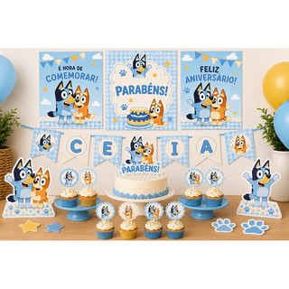 Kit Só Um Bolinho Bluey e Bingo Personalizado.