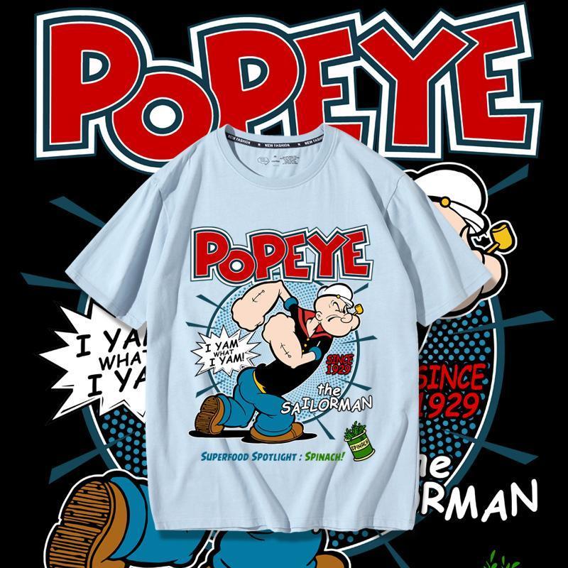 Camiseta Popeye Estampa Clássica Retrô, Qualidade Igual às Lojas de Shopping, Camiseta Oversize Unissex 100% Algodão
