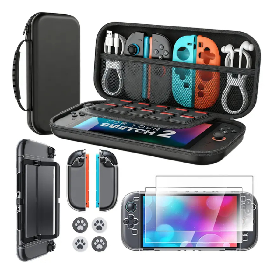 Kit 10 Bolsa Estojo Acessórios Para Nintendo Switch 2