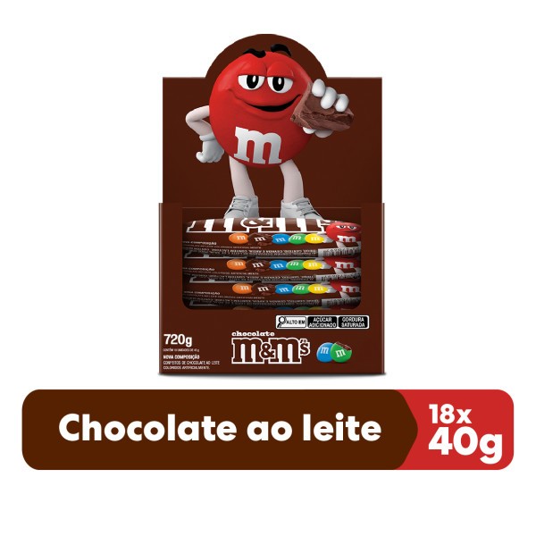 Chocolate M&M'S Ao Leite 18 Unidades de 40g