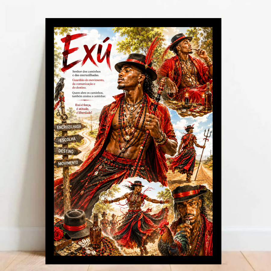 Quadro Placa decorativa Exu Orixá Umbanda Candomblé Decorativo Oxalá worldgeek