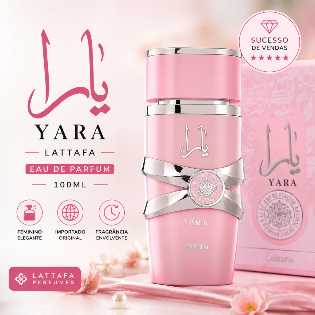 Perfume Feminino Lattafa Yara 100ml Eau de Parfum Importado Original Longa Duração