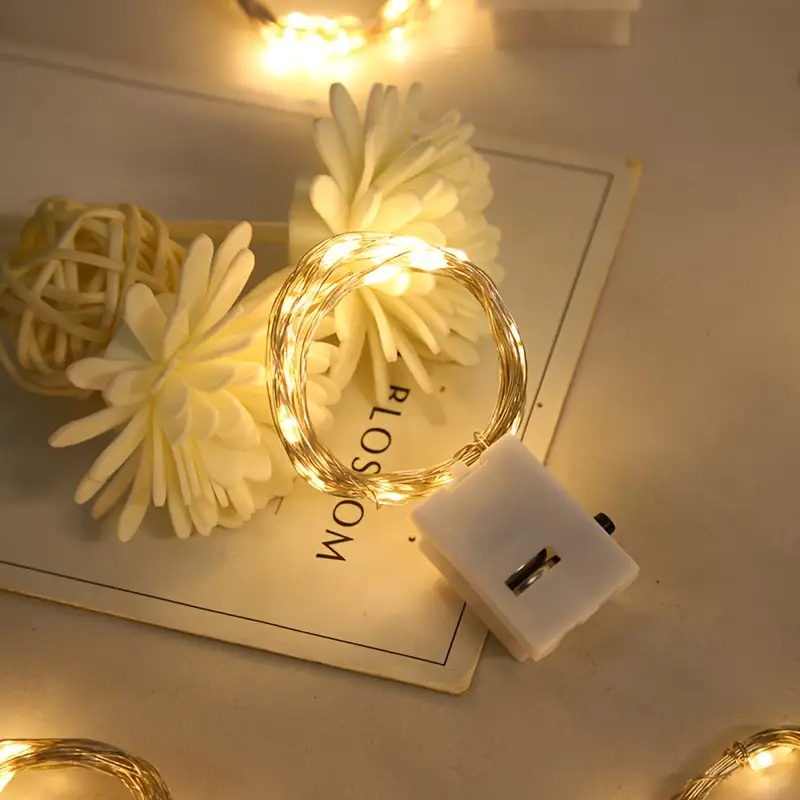 Kit com 30 Fios de Fada 2 Metros Led Para Decoração Festa Arte Presente Ambiente Decorado Charme Baterias