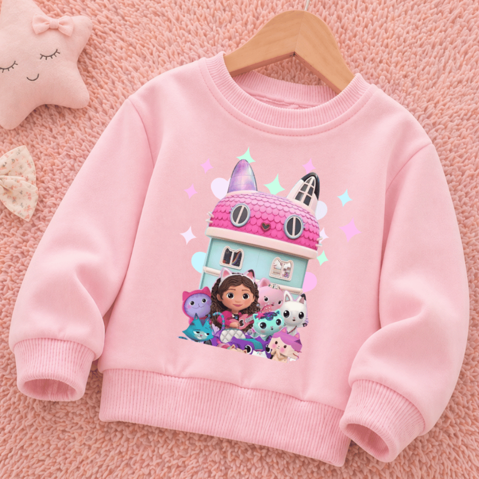 Moletom Infantil menina Desenho Infantil Gaby casa magica delicado flanelado 2 a 12