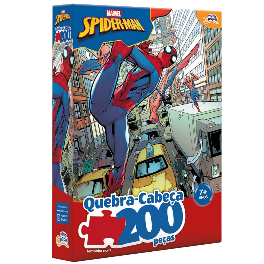 Quebra Cabeça Infantil Homem Aranha 200 Peças 7 + Anos - Toyster Ref 8023