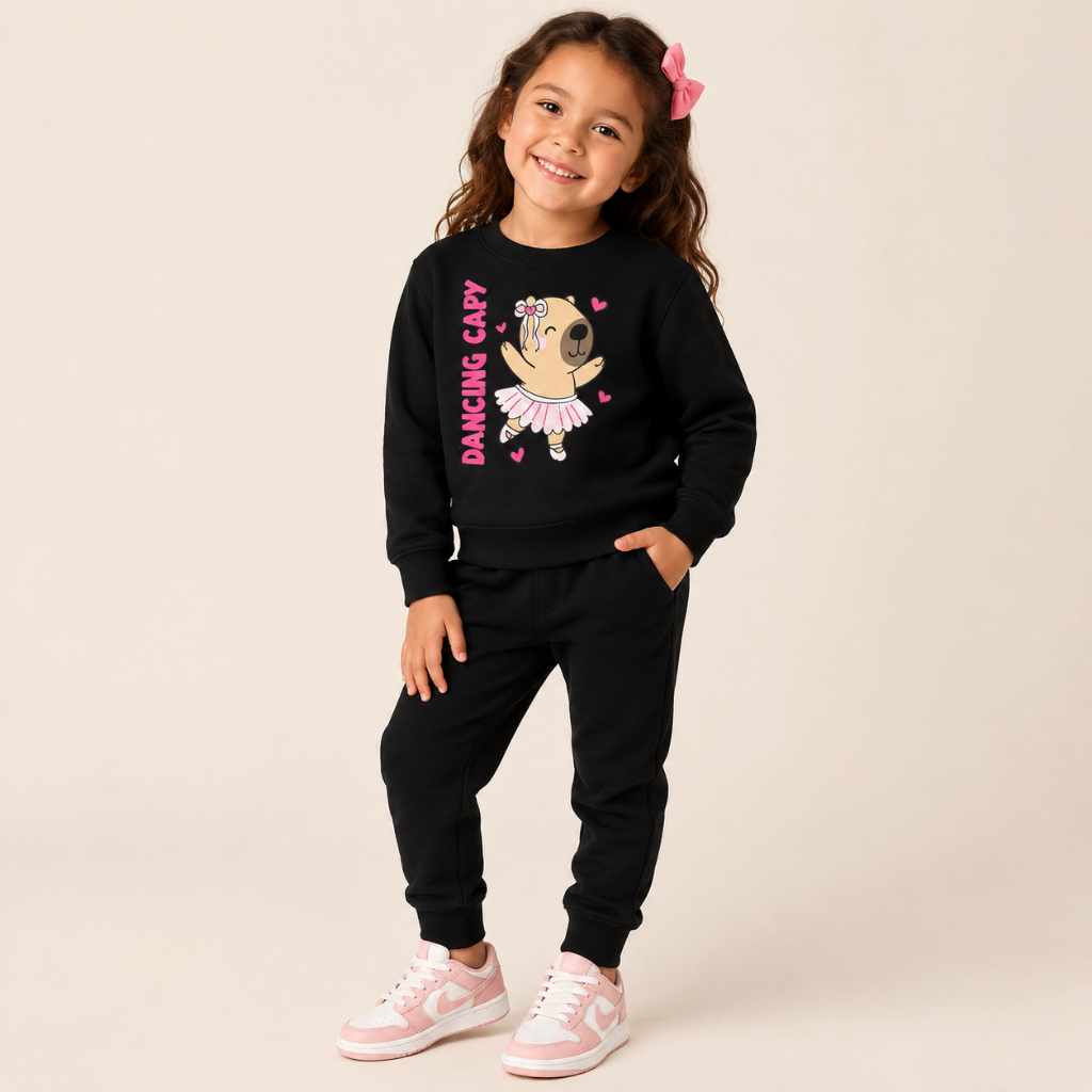 Conjunto Moleton Infantil Careca Capivara Fofinha Calca Jogger Confortavel Quentinha e Estilosa