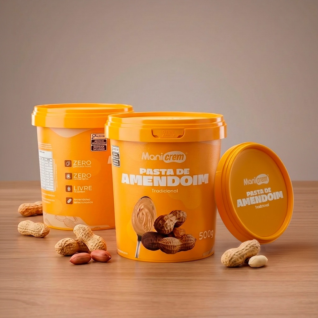 Kit 08x Pasta de Amendoim Manicrem Tradicional - 500g
