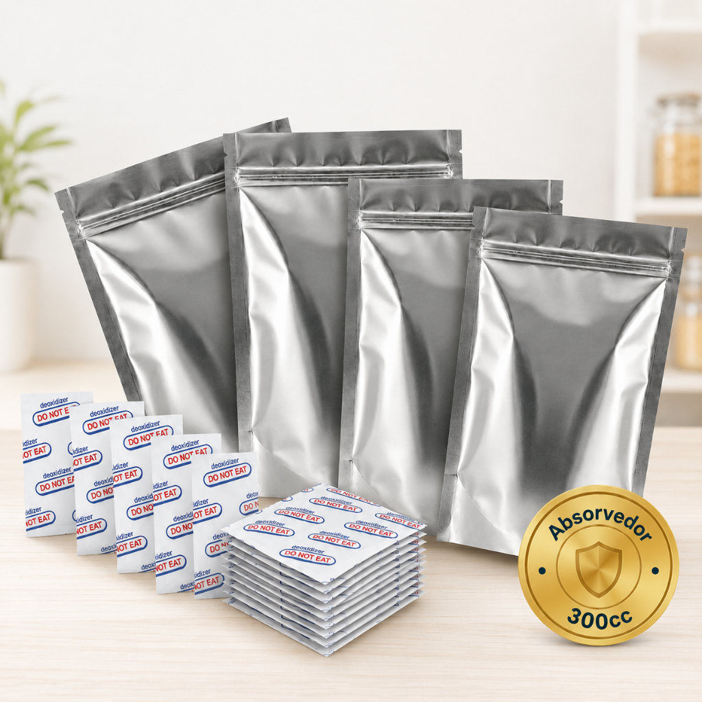 kit sacos de myllar 240micras + absorvedor de oxigênio 300cc armazenamento 25 anos