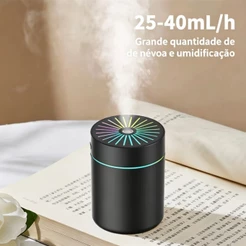 Umidificador de Ar Portátil USB 180ml Aromatizador Difusor LED Colorido Silencioso para Quarto Escritório Mesa