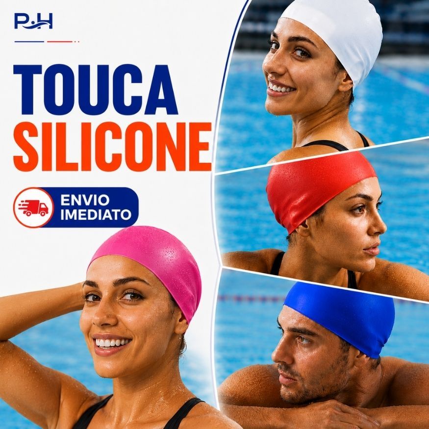 Touca de Natação Premium - Silicone Unissex - Adulto e Juvenil - Hidroginastica - Proteção Cabelo