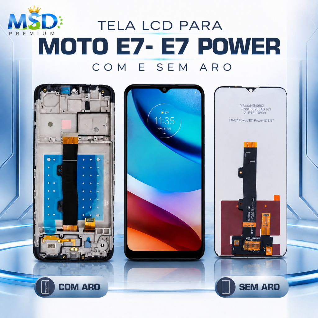 Frontal Tela Display Touch LCD Universal para MOTO E7- E7 POWER Encaixe Perfeito + Touch Fluido