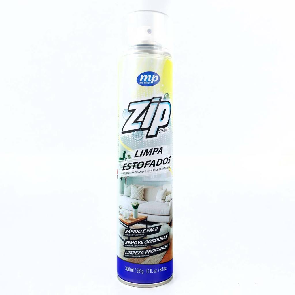 LIMPADOR A SECO de ESTOFADOS, CARPET E TETO ZIP Mundial Prime 300ml - TODOS OS TIPOS DE ESTOFADOS