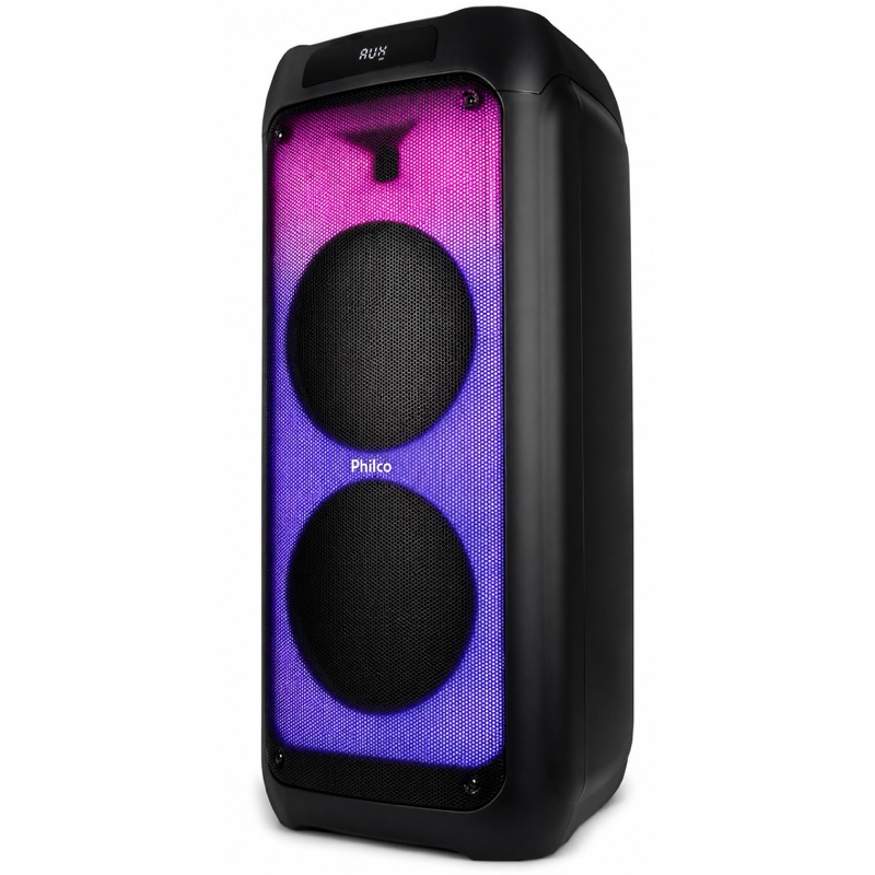 Caixa de Som Amplificada Philco PCX7200 Extreme Bluetooth com LED RGB, USB, FM e Entrada para Microfone