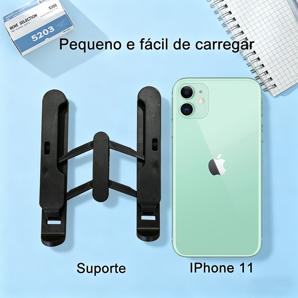 Mini Suporte Para Celular De Mesa Flexível Dobravel Articulado Ajustavel Apoio Universal