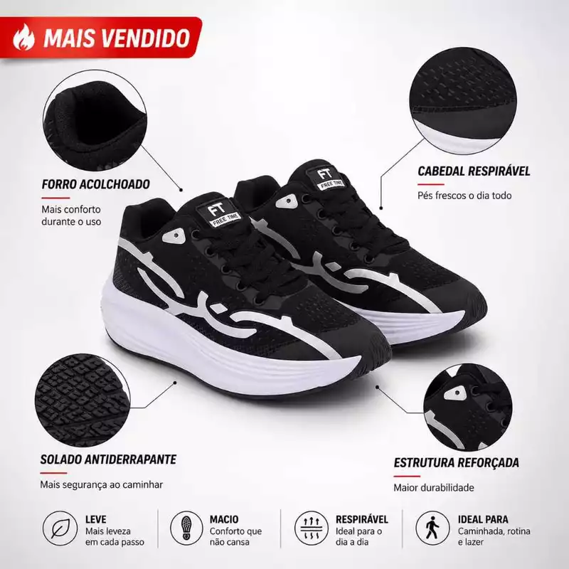 Tênis Masculino Esportivo Leve para Academia e Caminhada — foto 2
