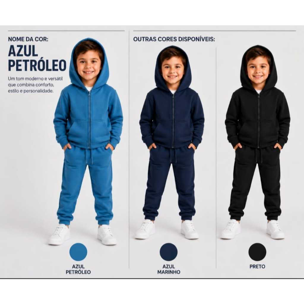 Conjunto Moletom unissex Casaco Masculino/ Feminino Blusa y calca de Frio Flanelada Conjunto Infantil muito quentinho.