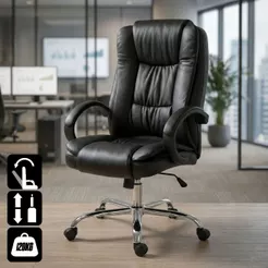 Cadeira Presidente Executiva Ergonômica Luxo Escritório Couro Diretor