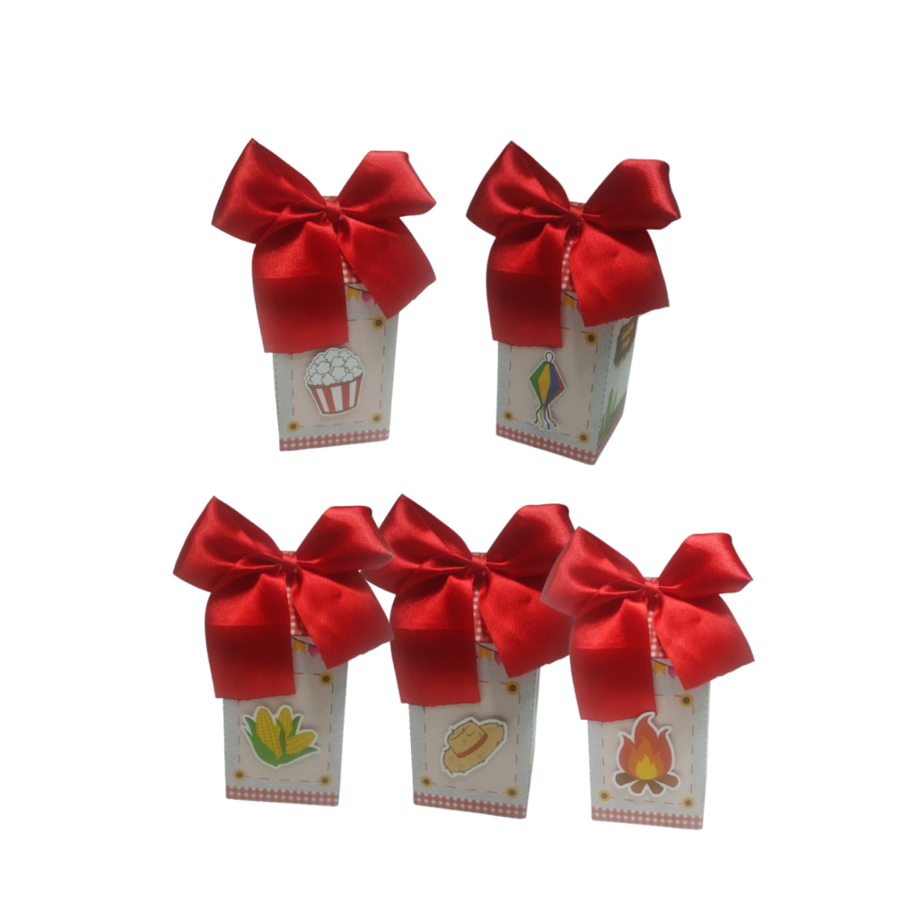 Kit Festa Aniversário Tema Arraiá Lembrancinha Arraial Caixinha Milk Personalizada