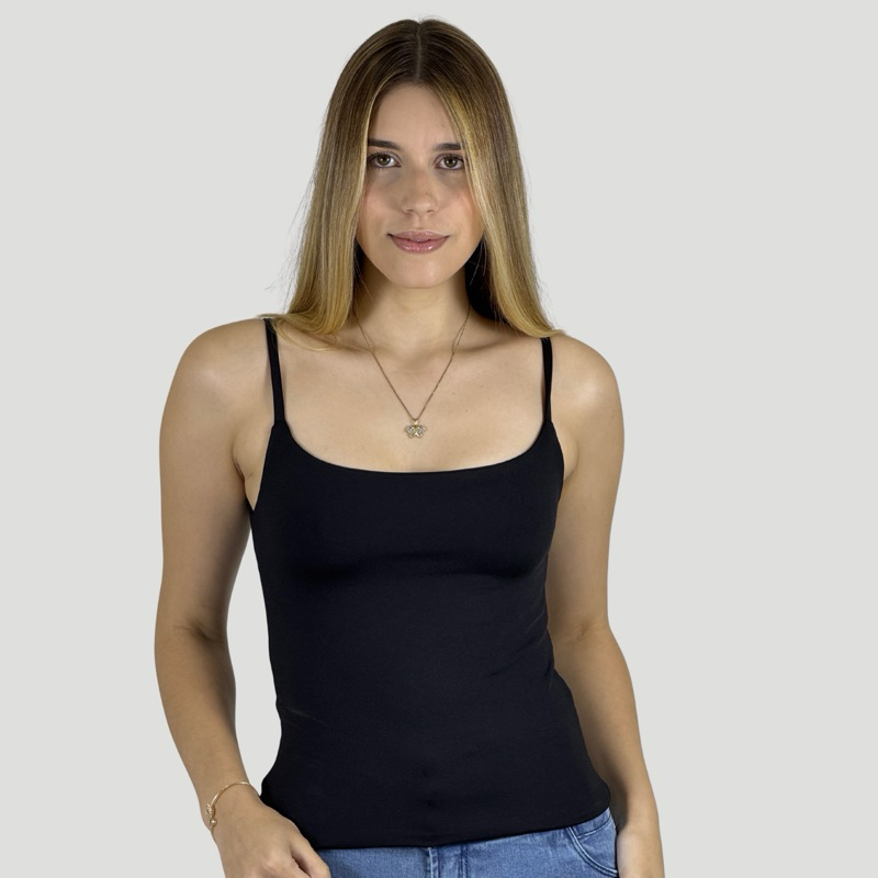 Blusa Regata Malha dupla de Alcinha 100% forrada moda blogueira verão