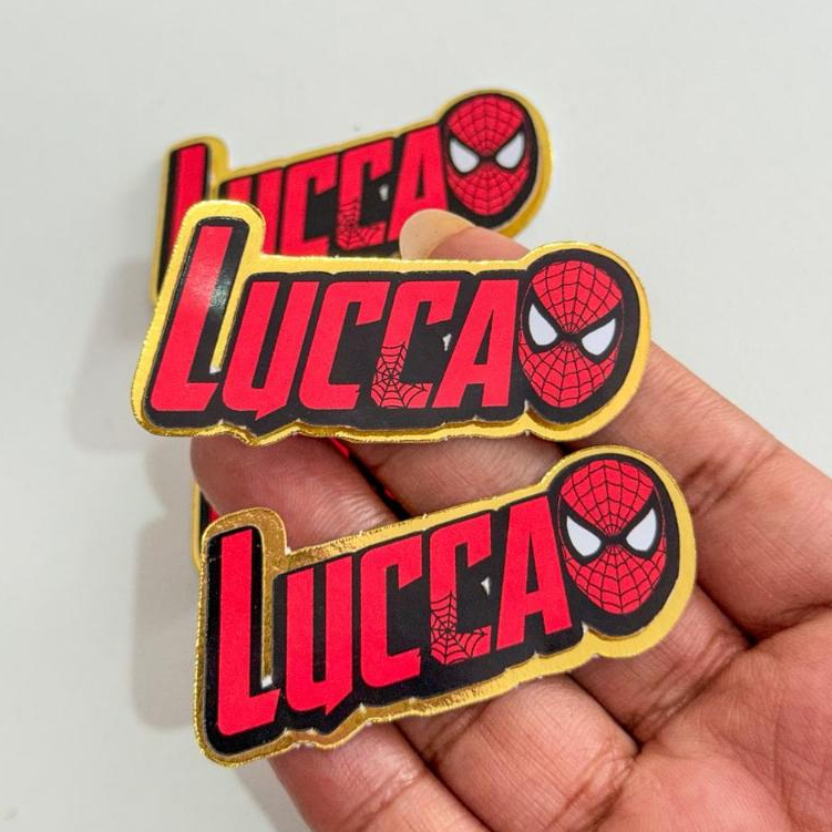 Aplique 3D Nomes Homem-Aranha Personalizado| Lembrancinhas Festa Infantil I Festa Infantil