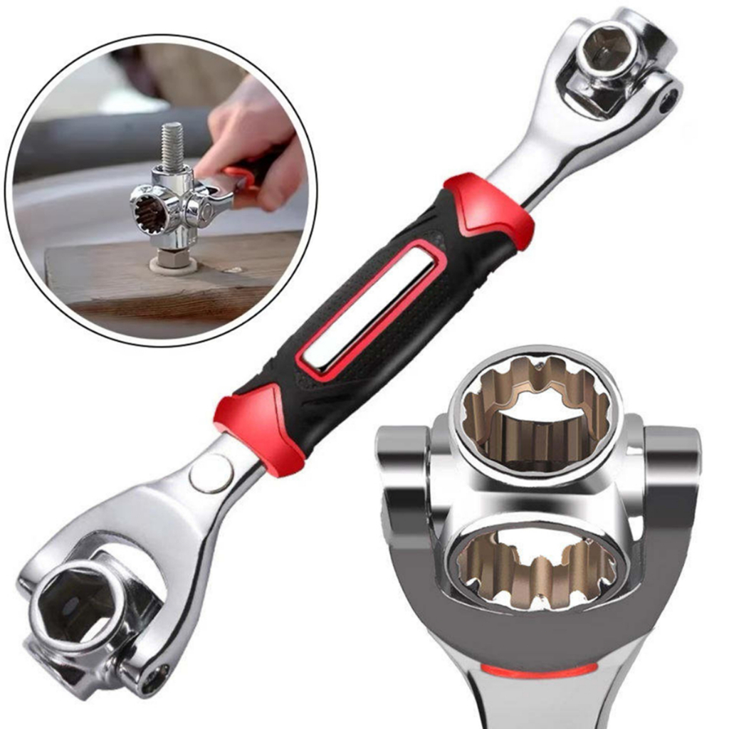 Chave Multifuncional 48 em 1 Universal com Ímã e Rotação 360°  Resistente para Trabalhos Automotivos e Domésticos -F3