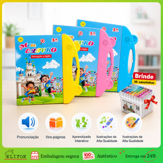 Livro Infantil Bilíngue Português Inglês Livro Interativo com Som Toque Inteligente Educa…