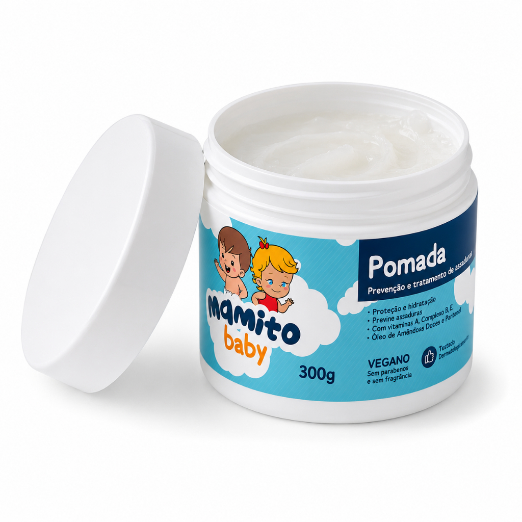 Pomada para Assaduras 300g - Proteção Hidratação Prevenção Assaduras Pele Sensível - Mamito Baby