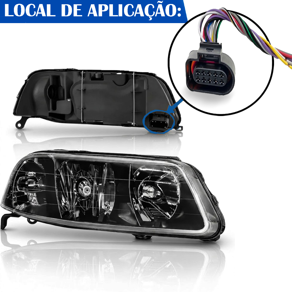 CHICOTE PARA REPARO ELÉTRICO DOS FARÓIS DIANTEIROS CONECTOR DE 10 VIAS — imagem 2 de 2