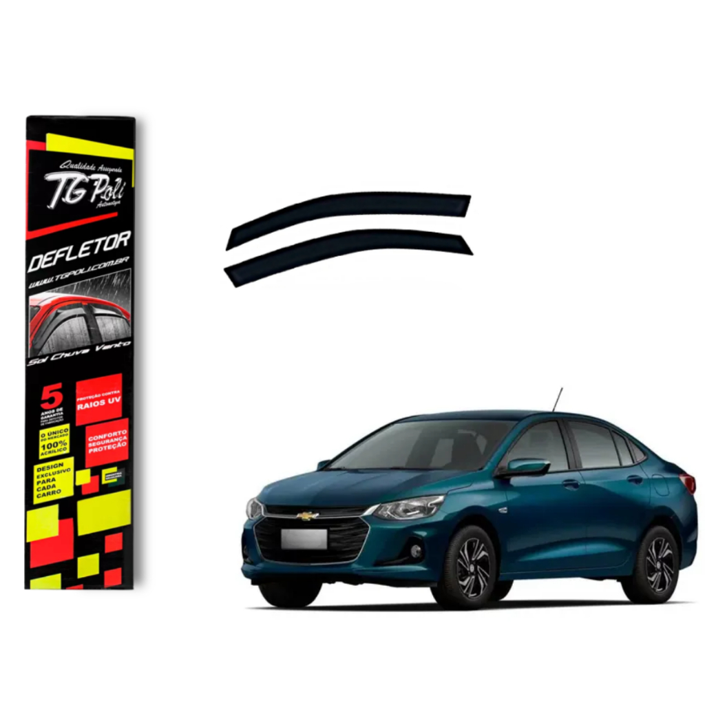 Calha de Chuva Chevrolet Onix Plus 2019 a 2026 TG Poli Defletor 4 portas Protetor Janelas Fumê
