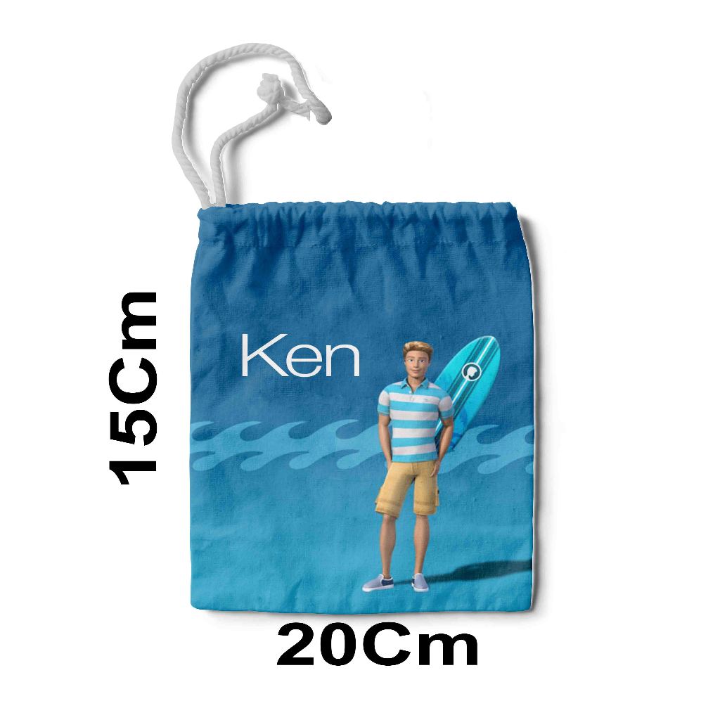 Kit Mochilinha Sacolinha Saco Sacochila Saquinho Lembrancinha Brinde Aniversario Personalizadas Barbie KEN