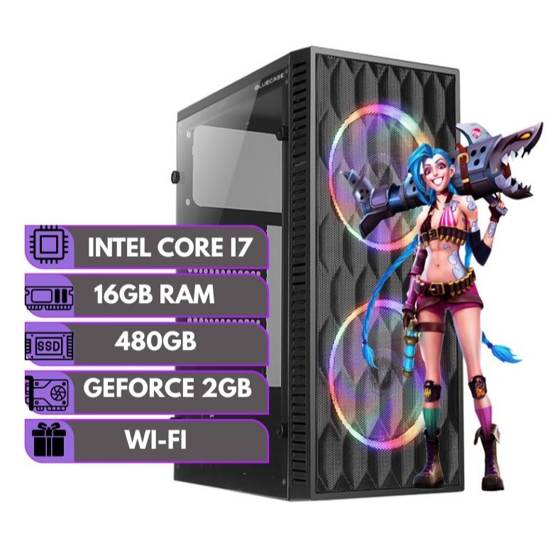 Pc Gamer Intel Core I7 3.4ghz turbo 16gb Ssd 480gb + Geforce 2gb + Wifi