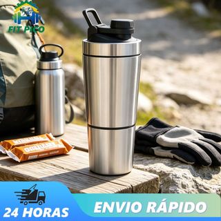Shakeira Dupla Inox 750ml Coqueteleira Academia Misturador