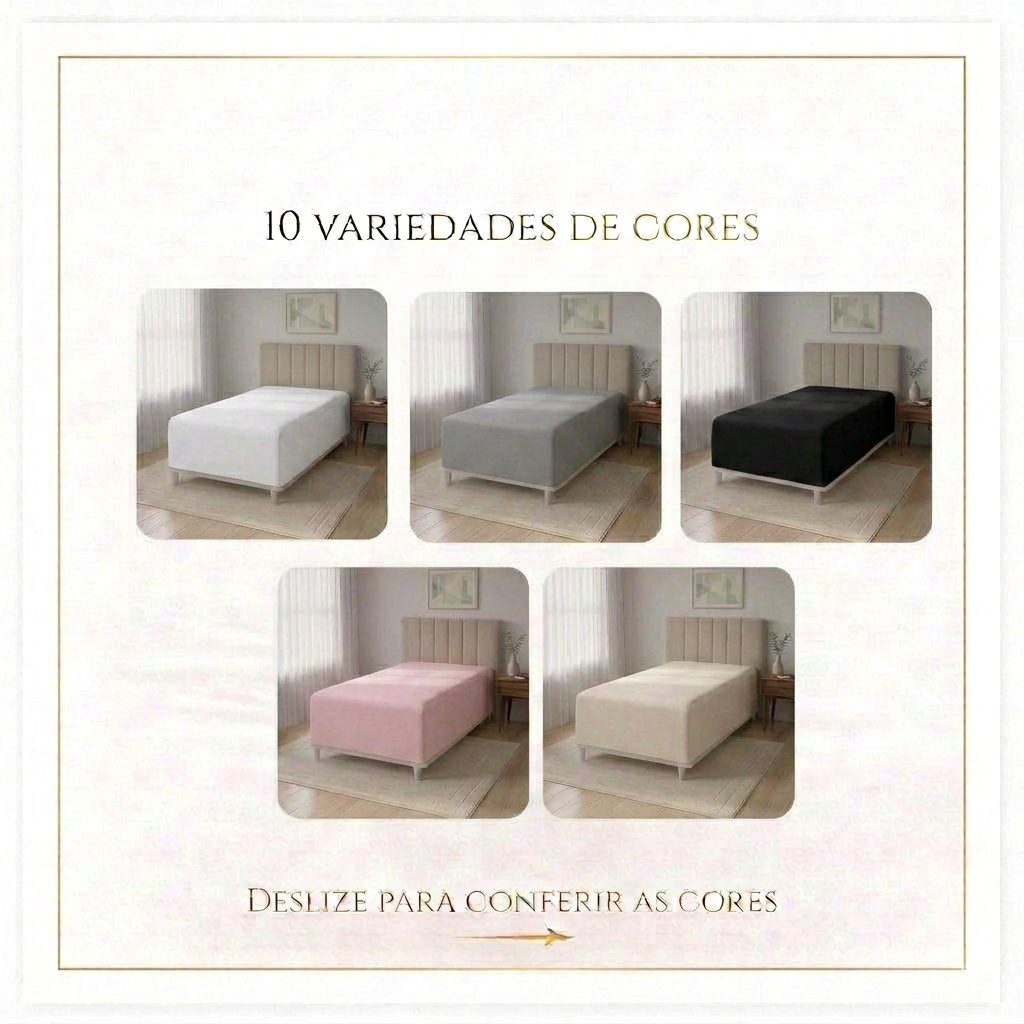 Capa Luva Box Solteiro Luxo para Cama/Colchão 400 Fios Direto da Fábrica — imagem 2 de 2
