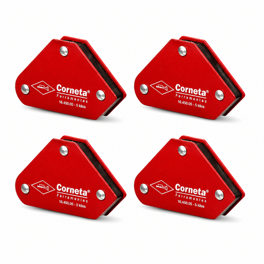 Kit Esquadro Magnético Para Solda 5kg 4 Peças Corneta