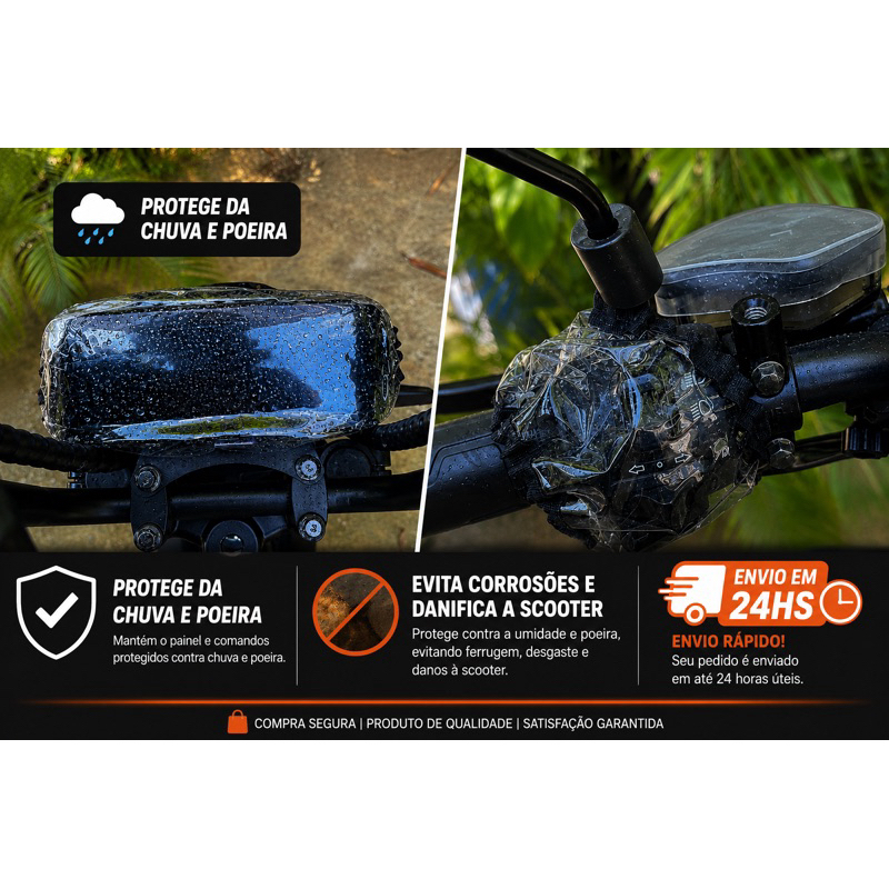 Kit Capa Protetora para Scooter Elétrica – Proteção Contra Chuva e Poeira