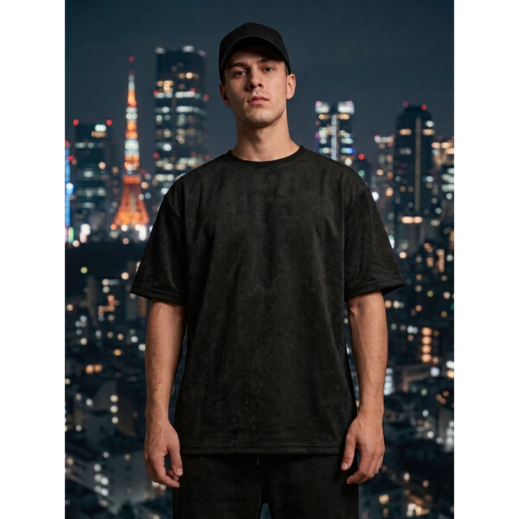 Camiseta Oversized Premium Streetwear Suedine 100% Algodão Lisa T-shirt Blusa Masculino