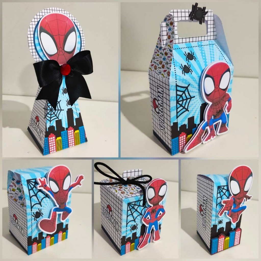 Pegue e Monte Kit Festa Personalizada Homem Aranha / Caixinhas para Festa de Aniversário Lembrançinhas