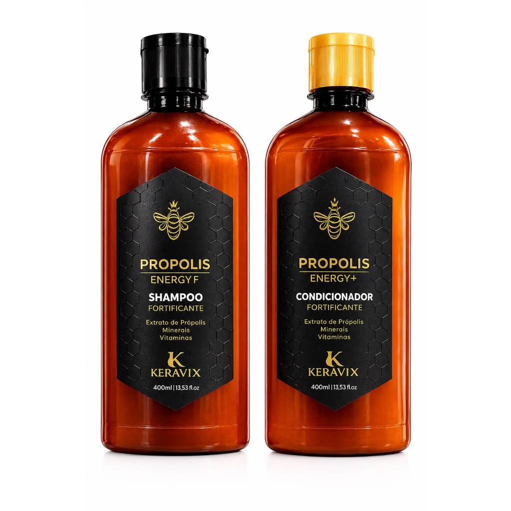 Kit Mel Propolis Shampoo 400 ML + Condicionador 400ML Keravix — imagem 2 de 2