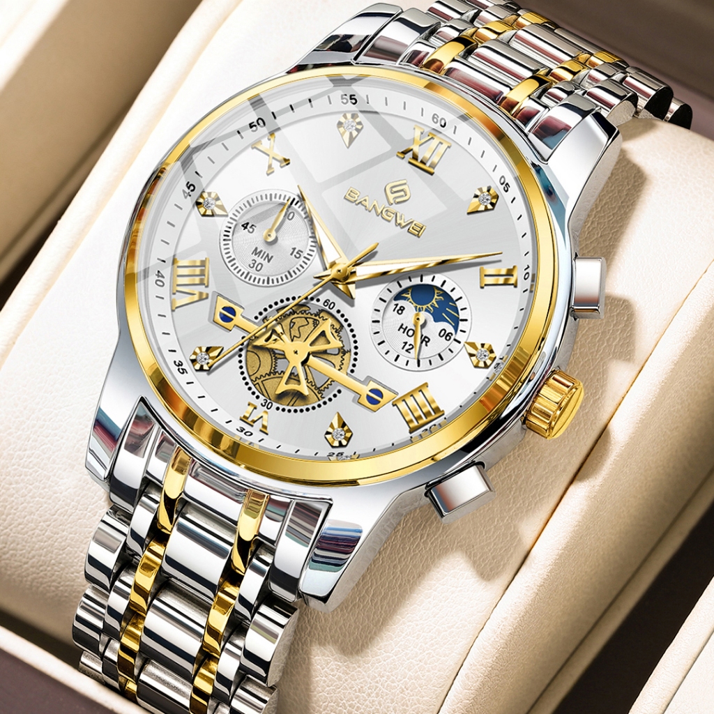 Relógio Masculino Tourbillon Moda De Pulso De Quartzo Relógios Cronógrafo Luminosos À Prova D'água