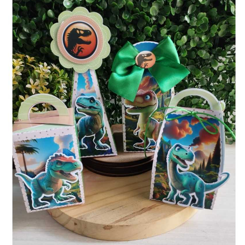 Kit Lembrancinhas Personalizadas Dinossauro-Jurassic - PEGUE E MONTE