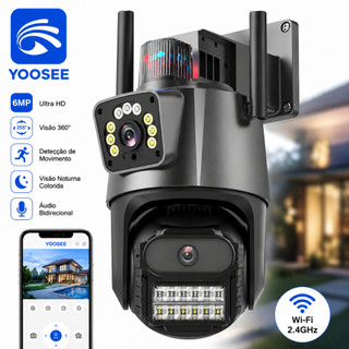 Câmera de segurança externa P11 Wi-Fi YOOSEE/ICSEE IP66 360° 4K 6MP com lente dupla e à prova d'água