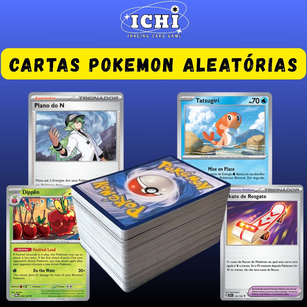 Kit de Cartas Pokémon Originais Aleatório (25, 50, 100)