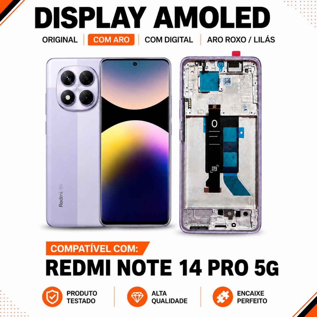 Display Redmi Note 14 Pro 5G Tela Amoled Original Frontal Com Aro Com Digital Ol