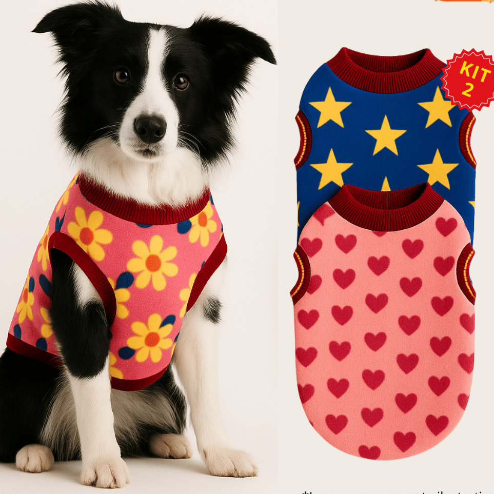 Kit 2 Roupinhas Soft Inverno Para Cachorro Pet Pequeno Porte a Grande Porte Roupa Inverno