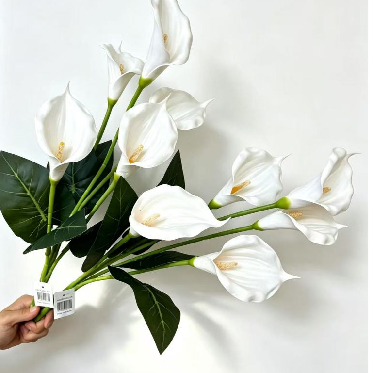 Buquê de Copo-de-Leite Artificial PU | 10 ate 30 flores para decoração de casa e casamento