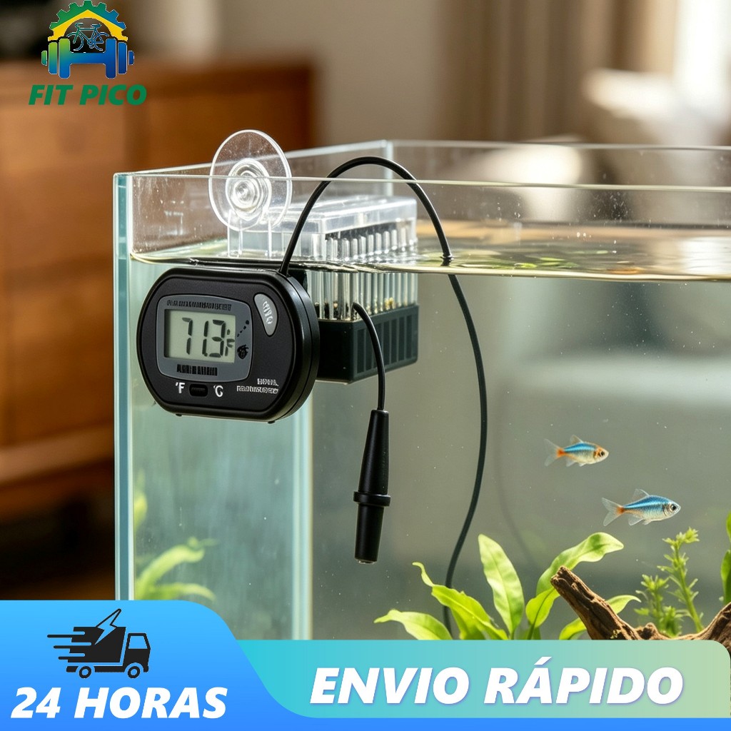 Termômetro Digital LCD Medidor de Temperatura de Água, para Aquário de Peixes, Terrário de Répteis, Fácil Instalação